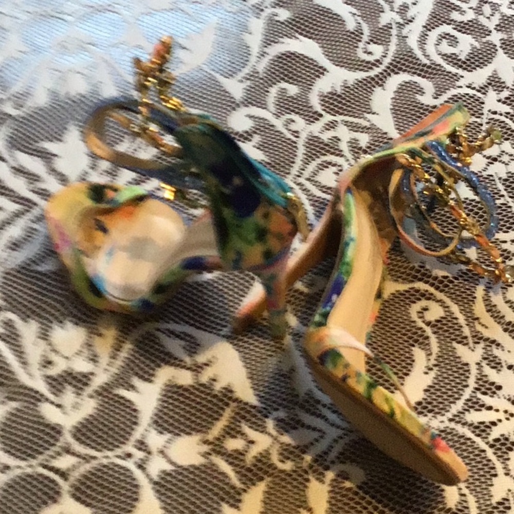 Shoes- multi color with easy walk bottoms